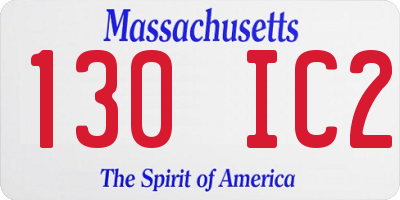 MA license plate 130IC2