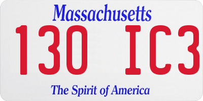 MA license plate 130IC3