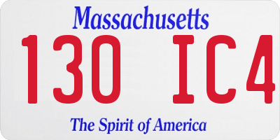 MA license plate 130IC4