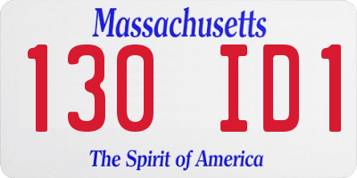 MA license plate 130ID1