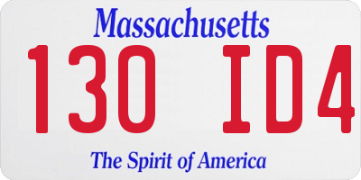 MA license plate 130ID4