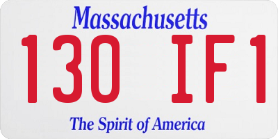 MA license plate 130IF1