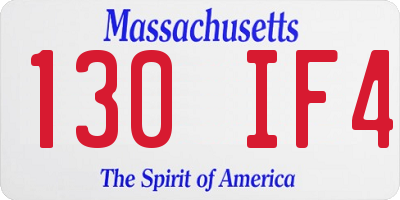 MA license plate 130IF4
