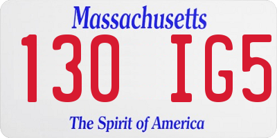 MA license plate 130IG5