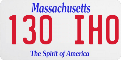 MA license plate 130IH0