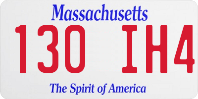 MA license plate 130IH4