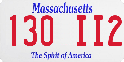 MA license plate 130II2