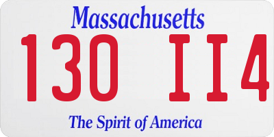 MA license plate 130II4