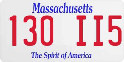 MA license plate 130II5