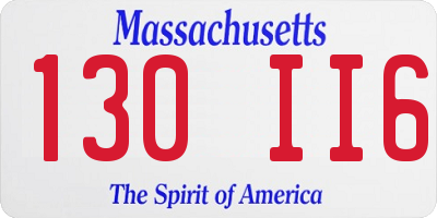 MA license plate 130II6