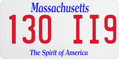 MA license plate 130II9