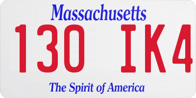 MA license plate 130IK4