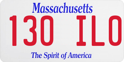 MA license plate 130IL0
