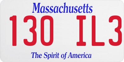 MA license plate 130IL3