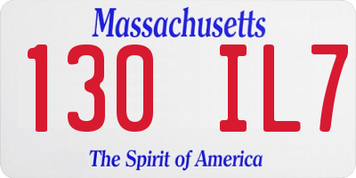 MA license plate 130IL7