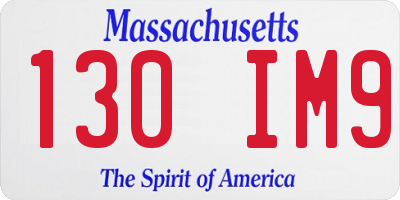 MA license plate 130IM9