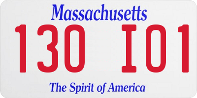 MA license plate 130IO1