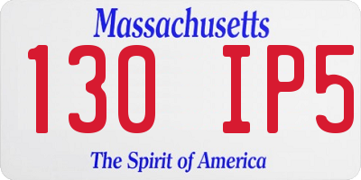 MA license plate 130IP5