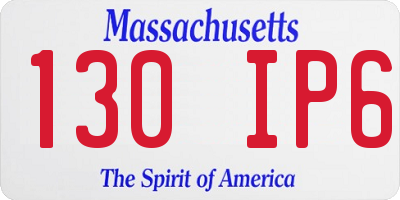 MA license plate 130IP6