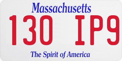 MA license plate 130IP9