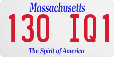 MA license plate 130IQ1