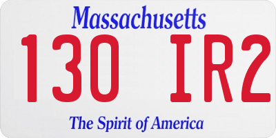 MA license plate 130IR2