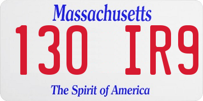 MA license plate 130IR9