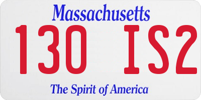 MA license plate 130IS2