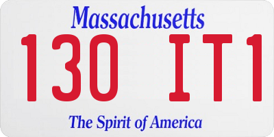 MA license plate 130IT1