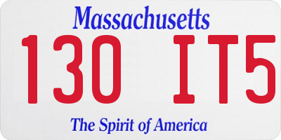 MA license plate 130IT5