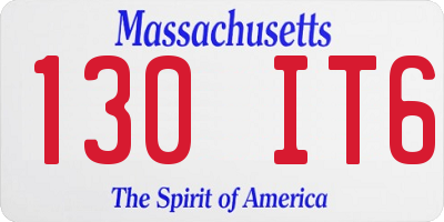 MA license plate 130IT6