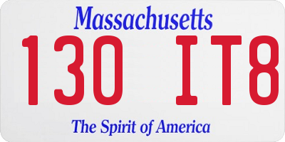 MA license plate 130IT8