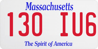 MA license plate 130IU6
