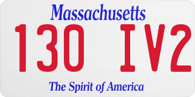 MA license plate 130IV2