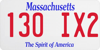 MA license plate 130IX2