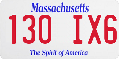 MA license plate 130IX6