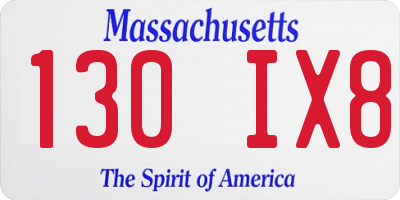MA license plate 130IX8