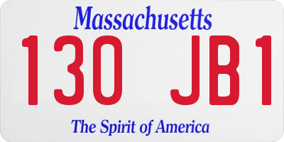MA license plate 130JB1