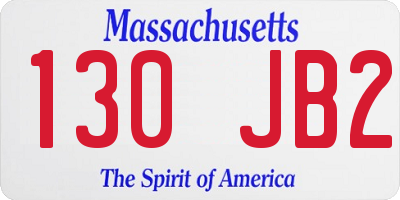 MA license plate 130JB2