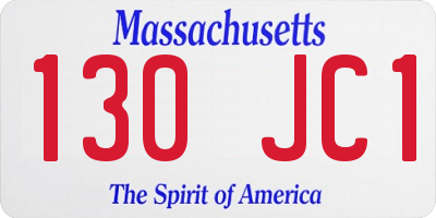 MA license plate 130JC1