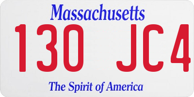 MA license plate 130JC4
