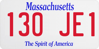 MA license plate 130JE1