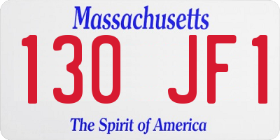MA license plate 130JF1