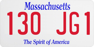 MA license plate 130JG1