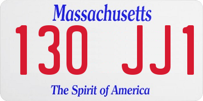 MA license plate 130JJ1