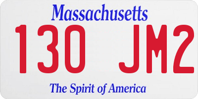 MA license plate 130JM2
