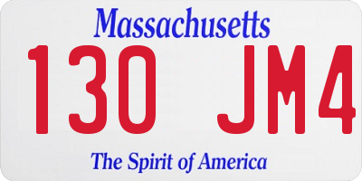MA license plate 130JM4
