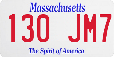 MA license plate 130JM7