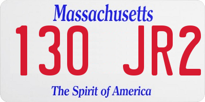 MA license plate 130JR2