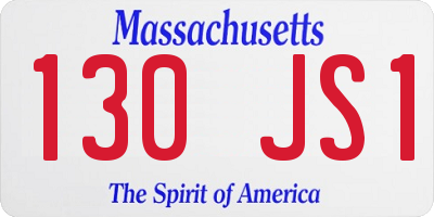 MA license plate 130JS1